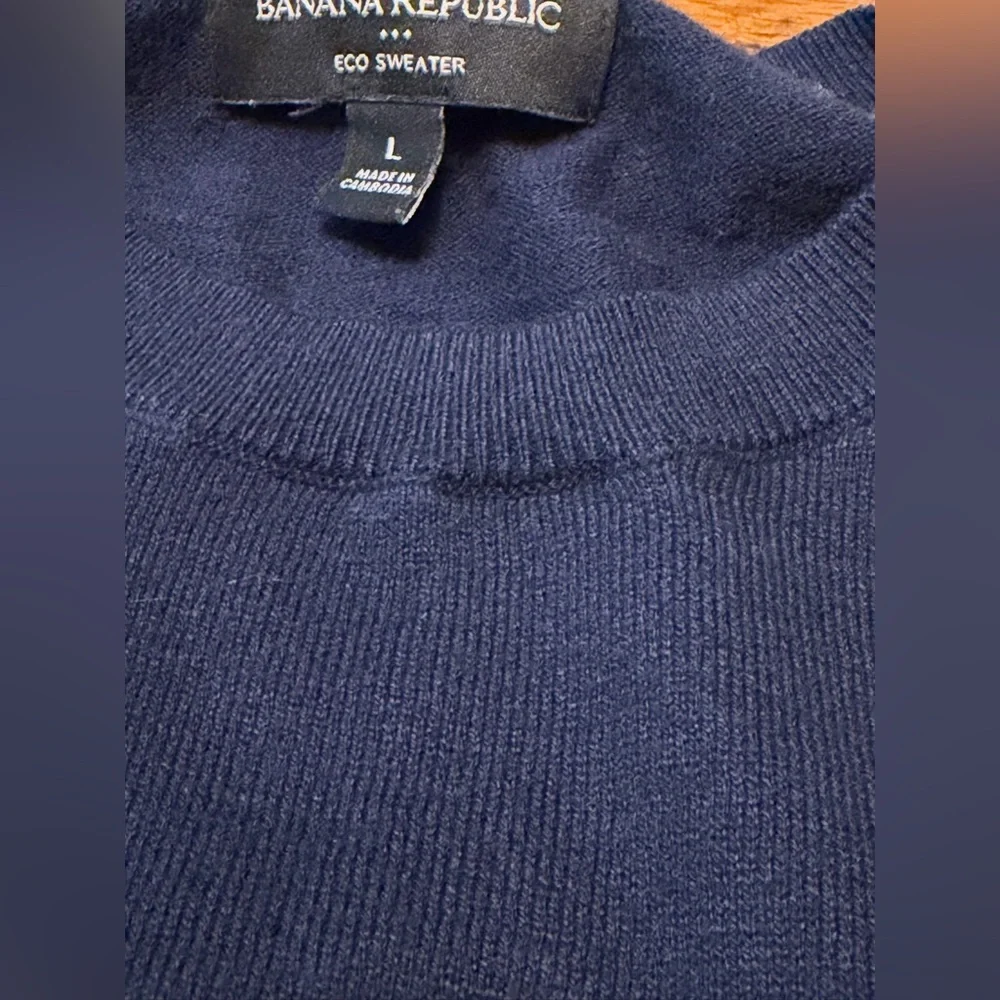 Banana Republic Eco Sweater Navy Blue Crewneck Pullover Size Large